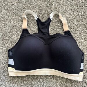 Victoria secret sport bra 34D (large) racer back high support black golden